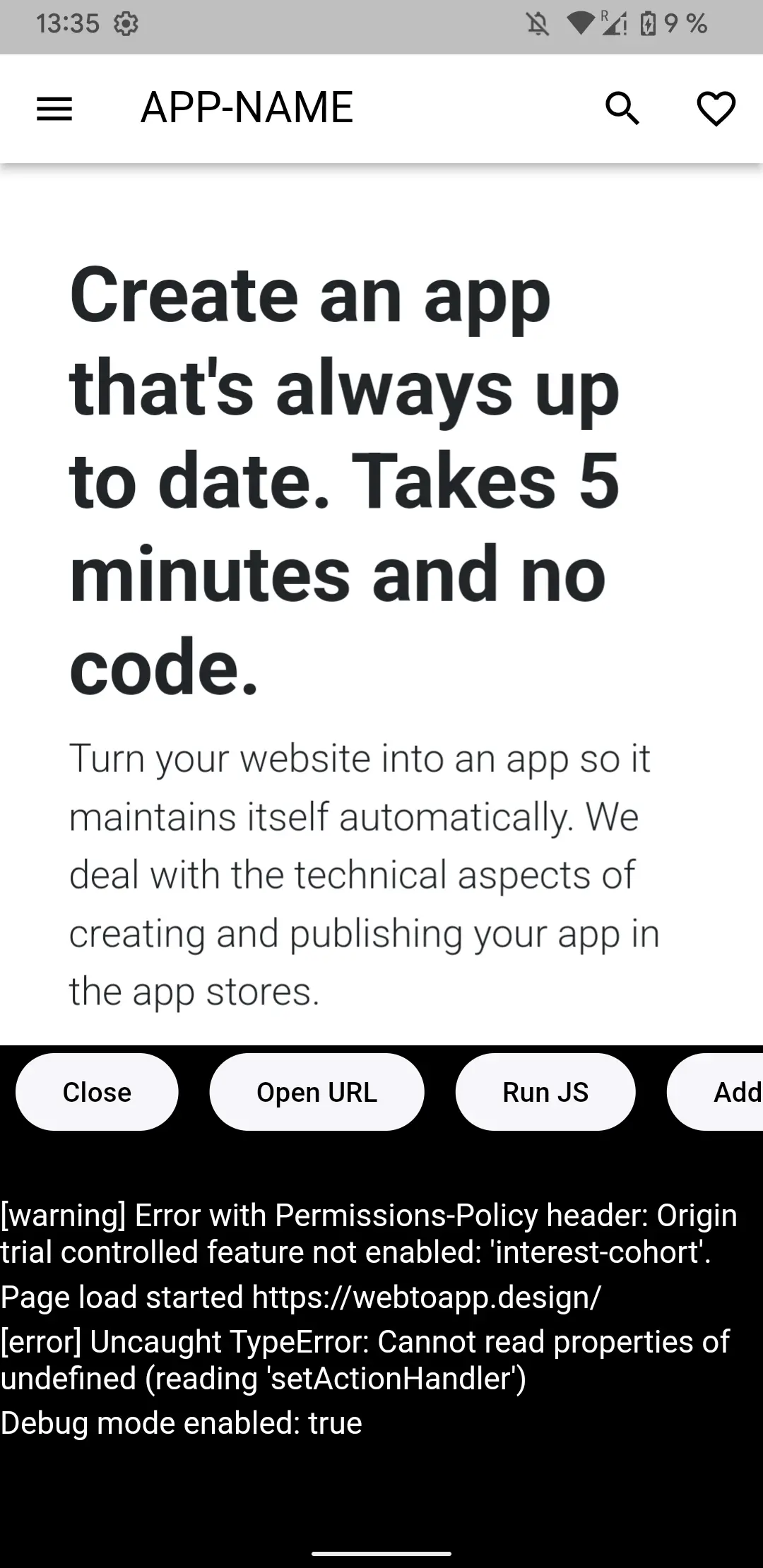 Een screenshot van de geopende browserconsole.