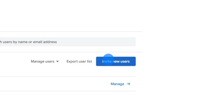 Click "Invite new users"