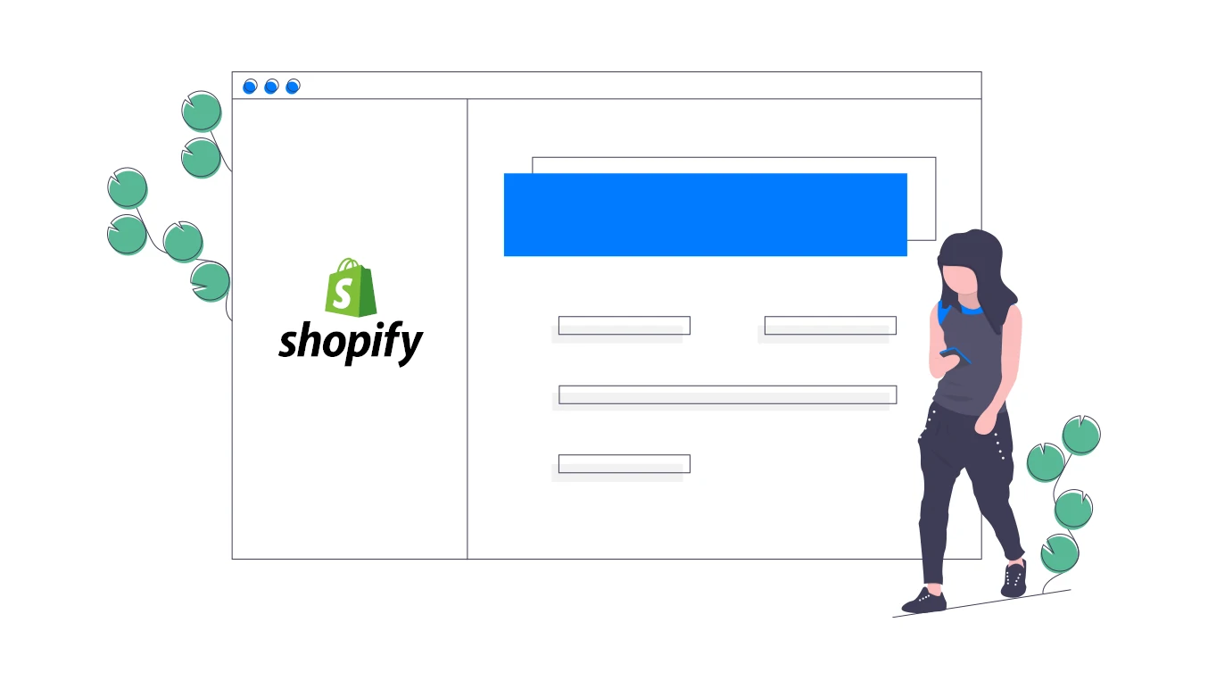A humanoid robot holding a package with the Shopify logo in his hands, digital art