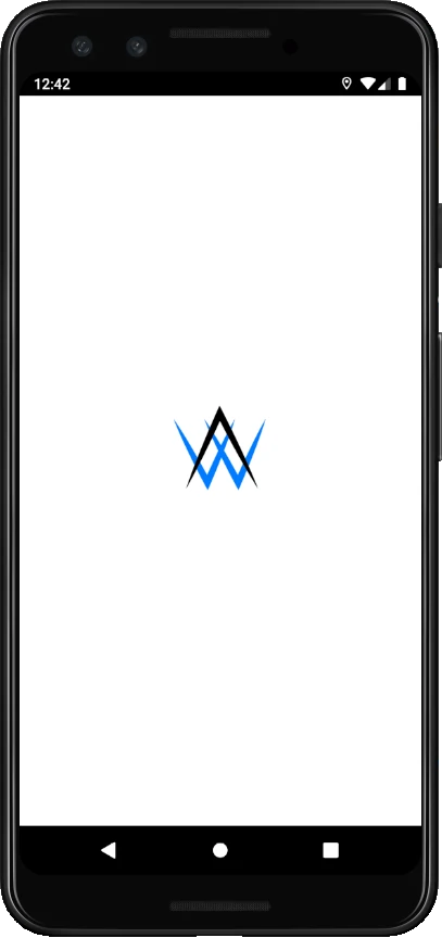 The splashscreen of our example app with the app-control-panel.com Logo