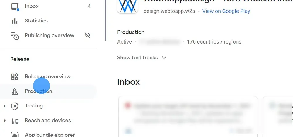 Click "Production".