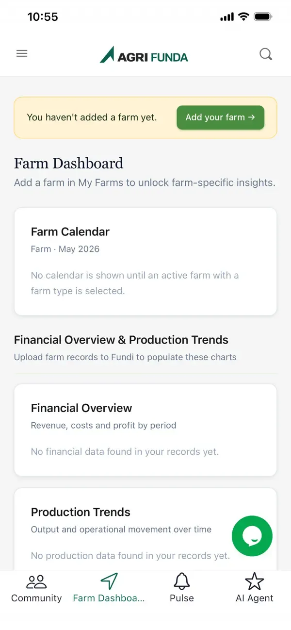 An illustration showing the Agri Funda website as an app