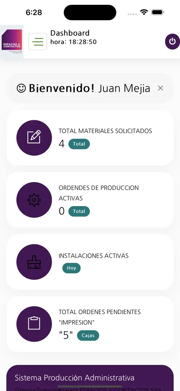 An illustration showing the Espacios y Contactos website as an app