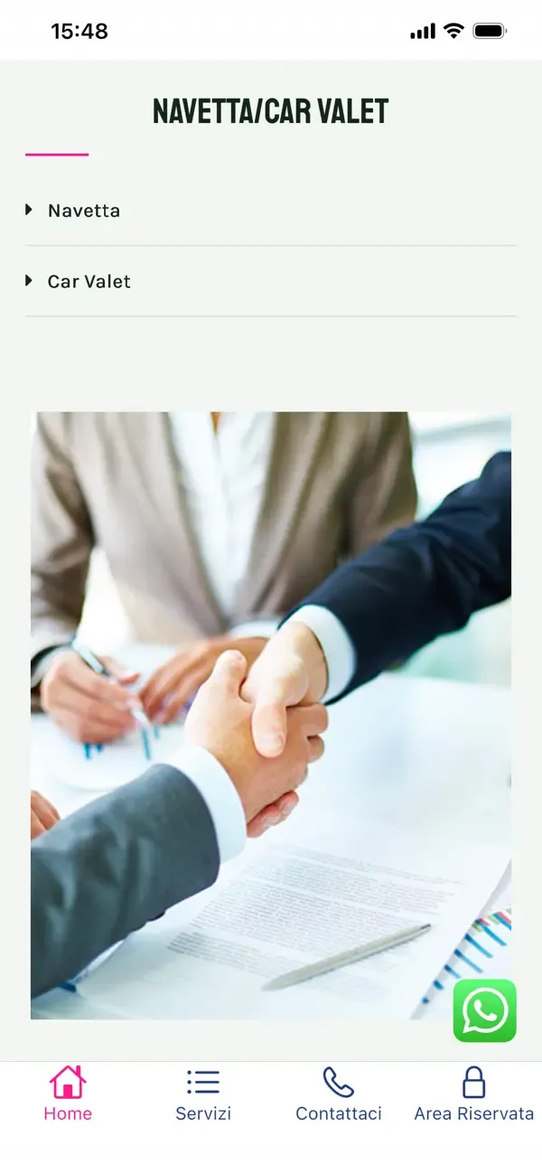 A screenshot of the FAParking mobile app created by converting their website into an app