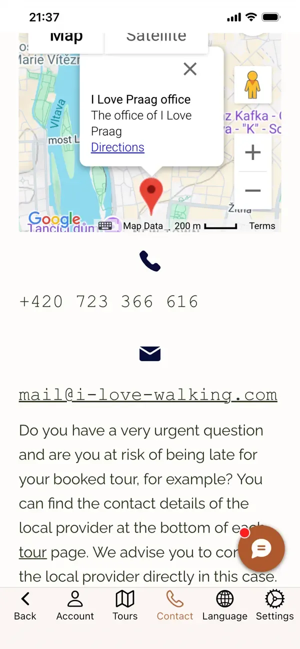 An illustration showing the I Love Walking website as an app