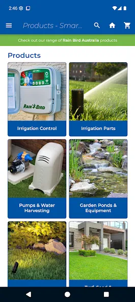 A screenshot of the SWIFT Smart Water mobile app created by converting their website into an app