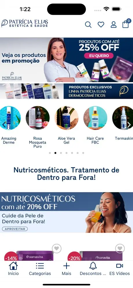 A graphic containing a screenshot of the Patrícia Elias | ES Center app which we made from the Patrícia Elias | ES Center website